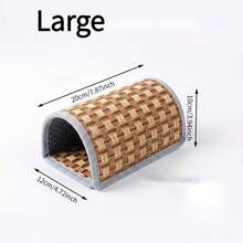 1pc Natural Grass Mat Nest, Summer Cooling Bed For Hamsters, Golden Hamsters And Small Pets, Durable Shelter - View 4
