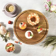 Runder Tortenständer aus Holz mit bruchsicherem Acryldeckel – ideal für Kuchen, Desserts und Snacks (12 Zoll / 30,5 cm) - Holzplatte - Übersicht 6