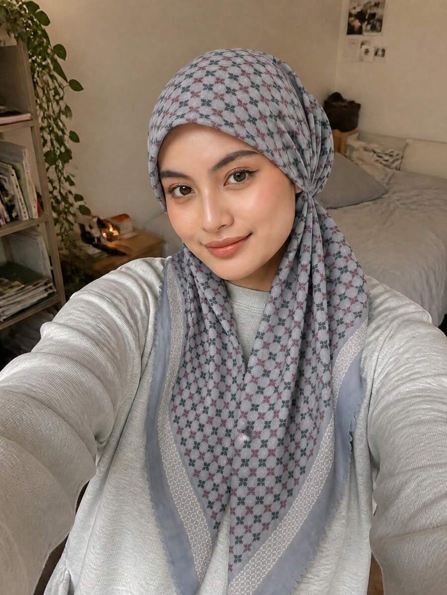 1件装女士时尚碎花印花多功能头巾帽,方巾,薄纱头巾,轻盈柔软透气多功能头巾,印花头巾,优雅精致花卉氛围围巾,高贵防晒装饰头巾,时尚百搭,适合日常外出、聚会、旅行、摄影等各种场合,四季皆宜。 - 彩色 - 查看 1