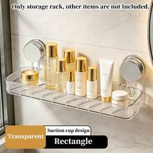 1pc Suction Cup Wall-Mounted Bathroom Shelving, Shower Caddy, Drill-Free Triangular Storage Rack For Shampoo And Shower Accessories, Contemporary Organizer For Bathrooms And Kitchens, Corner Shelf Design, Bathroom Organizers And Storage - Multicolor - View 10