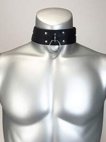 1/2/3pcs Adjustable PU Leather Fashion Men's Armbands And Chokers, Gothic Style Armbands And Chokers, Body Decoration Accessories - Black - View 3