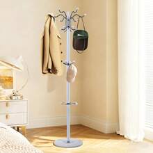 HOHOBLA Metal Coat Rack, Freestanding 16 Hooks 4 Levels Hat Jacket Stand Rack Marble Base Tree Holder Hats Hanger Holder Stand Hat Storage For Entryway, Bedroom, Office Hanging Purses White - Default - View 5
