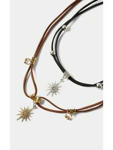 Noxbound New Vintage American Style Multi-Layer Necklace, Sweet & Cool Clavicle Chain, Fashion Sweater Chain - Sun - View 2