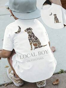 Spring & Summer Casual Stylish Creative Personalized Fresh Simple Cute Cropped T-Shirt, Comfortable Daily Wear For Infants And Toddlers - 白色 - 查看 1