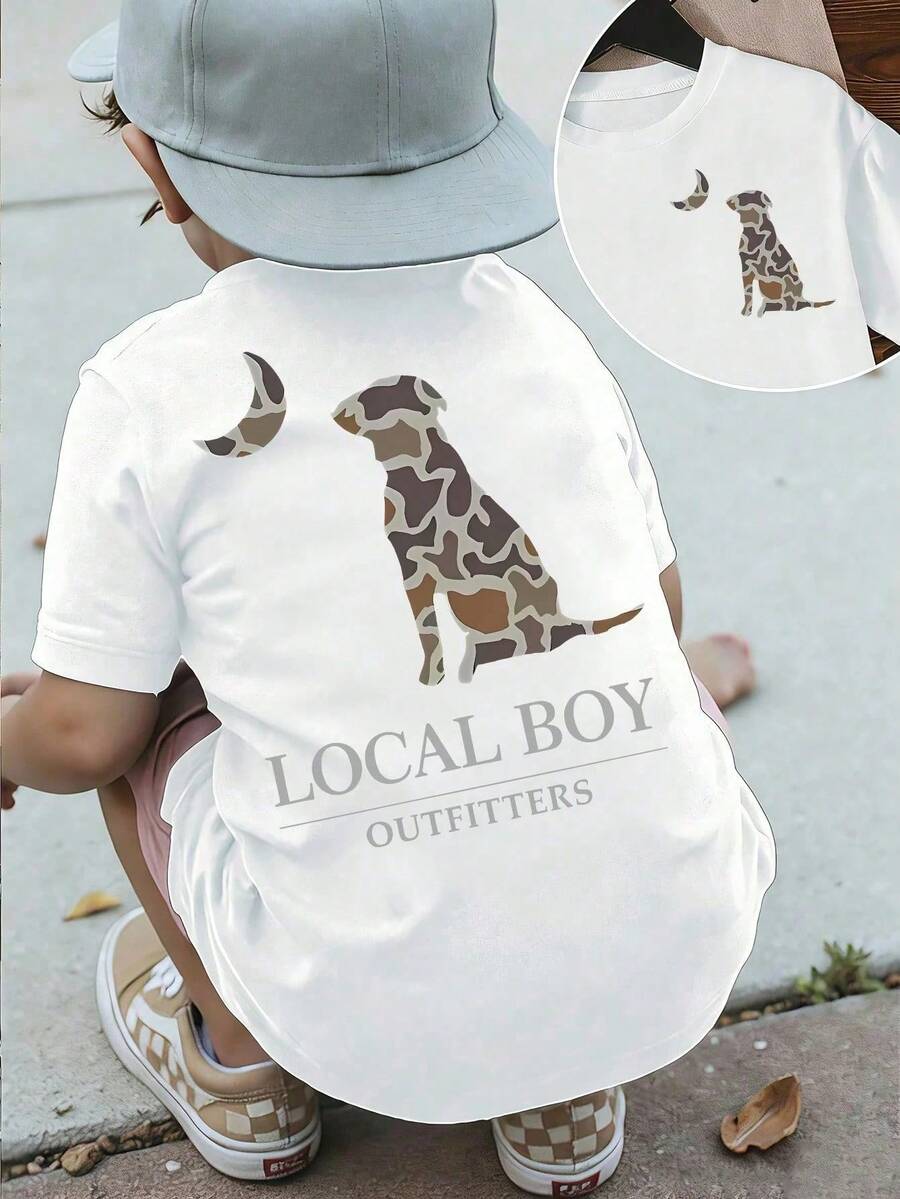 Spring & Summer Casual Stylish Creative Personalized Fresh Simple Cute Cropped T-Shirt, Comfortable Daily Wear For Infants And Toddlers - 白色 - 查看 1