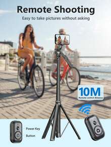 AXNEN 78.74"/2M Extendable Super Long Selfie Stick Tripod,Multi-Angle Rotation Phone Holder With Bluetooth Remote Control,1/4" Screw Interface With Cold Shoe Suitable For Action Camera,Fill Light,Smartphone Live Streaming,Photography,Vlogging. - View 5