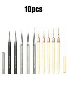10PCS/5PCS Nail Liner Brush Set, Ultra-Fine Liner Brushes For Nails, Nail Art Brushes Suitable For Gel Nail Polish, Detail Painting And Drawing, Professional Nail Salon Tools - Multicolor - View 9