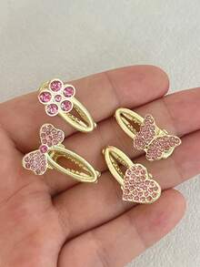 5pcs Set Exquisite Small Faux Pearl Hair Clips Fashion Rhinestone Bangs Side Clips Women Hair Accessories,Hair Claws - View 6