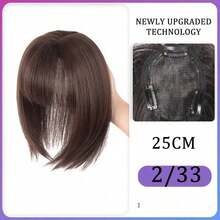 Synthetic Hair Topper With Bangs Invisible 3D Hair Toupee Hairpieces Top Hair Closures For Men And Women, Halloween - Multicolor - View 12