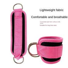 Ankle Straps With Double D-Ring For Gym Workouts Glutes Legs Strength Training Fitness Pink Black Nylon Weight Equipment Weighted Belt Support Sports Safety Abductors - Black - View 2