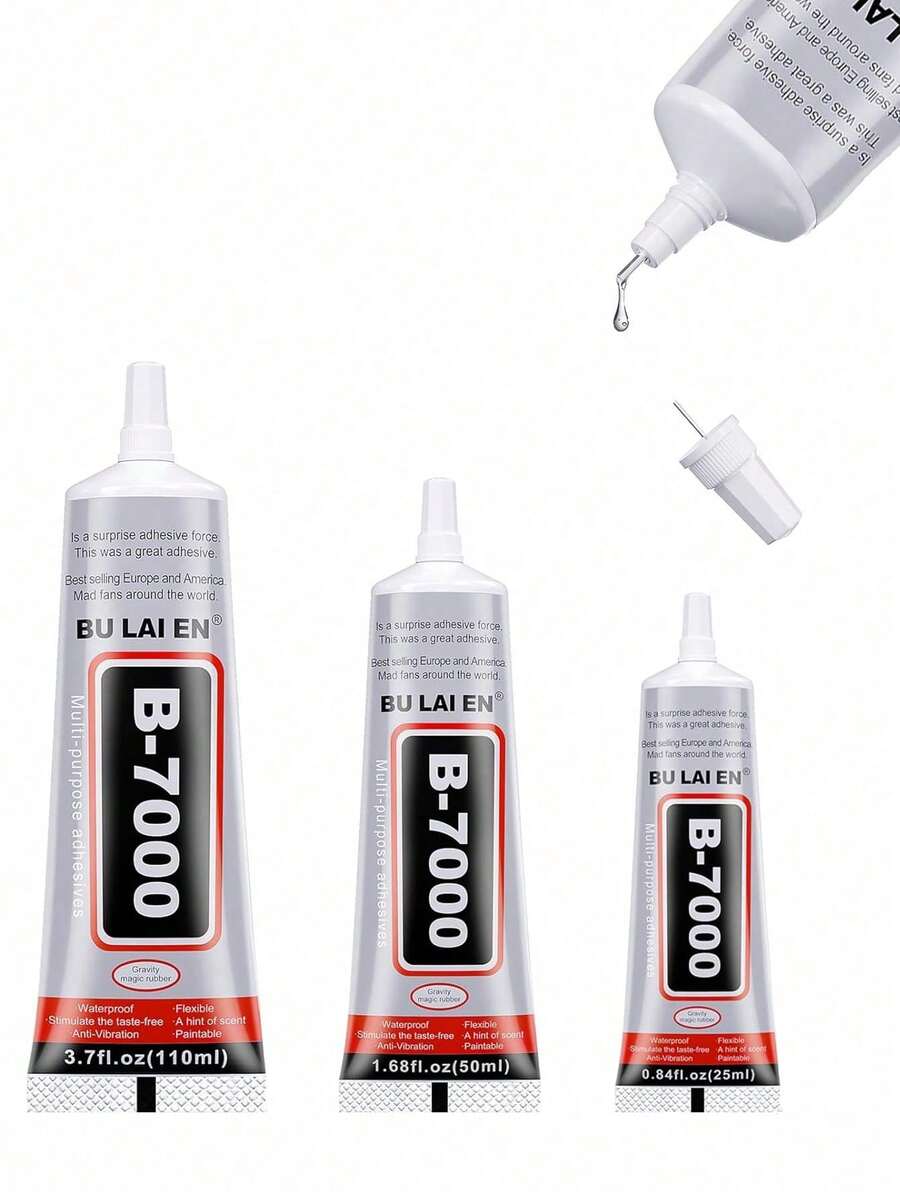 1 pezzo Colla per gioielli B7000, tubo di colla metallica impermeabile con punta ad ago fine, colla liquida bianca flessibile per intarsi di perle e pietre preziose fai-da-te, artigianato e riparazione di gioielli - A - Visualizzare 1