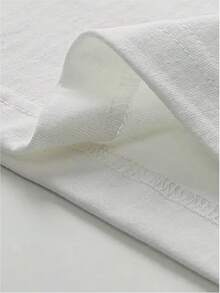 Camiseta estampada casual de verano para hombre, talla, cuello redondo acanalado, manga corta. Hecho de tela de punto, fresco y cómodo. La parte delantera y trasera están impresas - Blanco - Ver 5