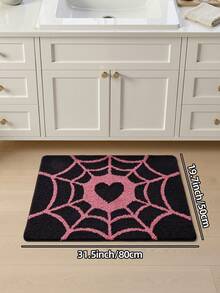 1pc Pink Fluffy Flocked Bathroom Mat, Flower Shaped Comfortable Foot Feel, TPR Non-Slip Bottom, Suitable For Hallway, Bedroom, Living Room, Bedside, Machine Washable, Easy To Clean, Home Decor Rug - Multicolor - View 14
