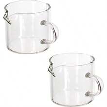 2 juegos de tazas de expreso, vasos de doble extremo de 4 onzas, tazas de crema con asas, tazas de leche de vidrio transparente, accesorios de mquina de expreso, para leche, caf, t, jarabe - Por supuesto - Ver 1