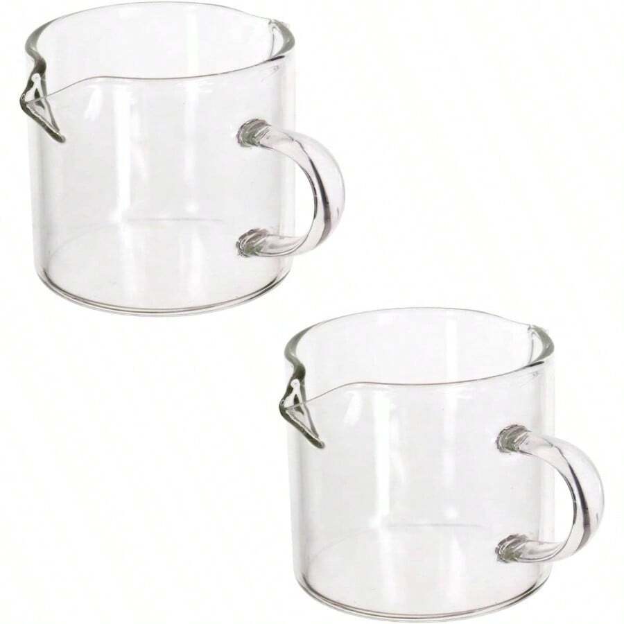 2 juegos de tazas de expreso, vasos de doble extremo de 4 onzas, tazas de crema con asas, tazas de leche de vidrio transparente, accesorios de mquina de expreso, para leche, caf, t, jarabe - Por supuesto - Ver 1