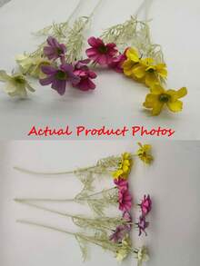 Joivida 1pc 43cm Bohemian Style Chrysanthemum & Daisy Artificial Flower Bouquet, Mulberry Flower, DIY Home Decor, Suitable For Tabletop/Photography Props, All Season Home Decoration, Cosmos Flowers - Multicolor - View 10