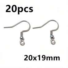 20 piezas Ganchos y clips de pendientes de acero inoxidable hechos a mano, accesorios para hacer joyas DIY, alambres para orejas - ganchos para pendientes - Ver 11