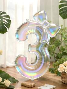 2pcs 40-Inch Large Colorful Transparent Asymmetric Shaped Foil Balloons, Small Colorful Transparent Bow Foil Balloons, Suitable For Birthday Party, Anniversary, Holiday, Outdoor Event, Banquet And Backdrop Decoration - A - View 7