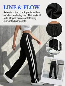 Women's Plus Size SweatpantsPants  Elastic Waist Casual Pants Summer Loose Fit Joggers Pants  With Pockets Drawstring - 黑色 - 查看 8