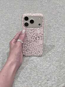 Luxury Leopard Print Shell Texture Phone Case, Compatible With IPhone 17 Pro Max 17 Pro 17 Air 17 16 15 14 Plus 13 12 Pro Max 11, Fashion Shockproof Back Cover - Pink - View 1