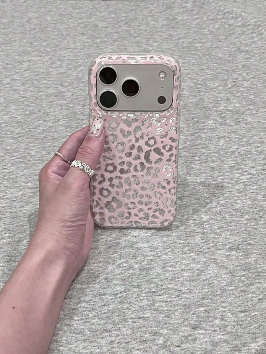 Luxury Leopard Print Shell Texture Phone Case, Compatible With IPhone 17 Pro Max 17 Pro 17 Air 17 16 15 14 Plus 13 12 Pro Max 11, Fashion Shockproof Back Cover - Pink - View 1