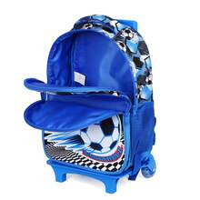 3pcs Roller Backpack Set, Soccer Print Backpack, Tote Bag, Outdoor Bag, Wallet, Best Gift For Back To School Season - Football Trolley Bag Set - View 6