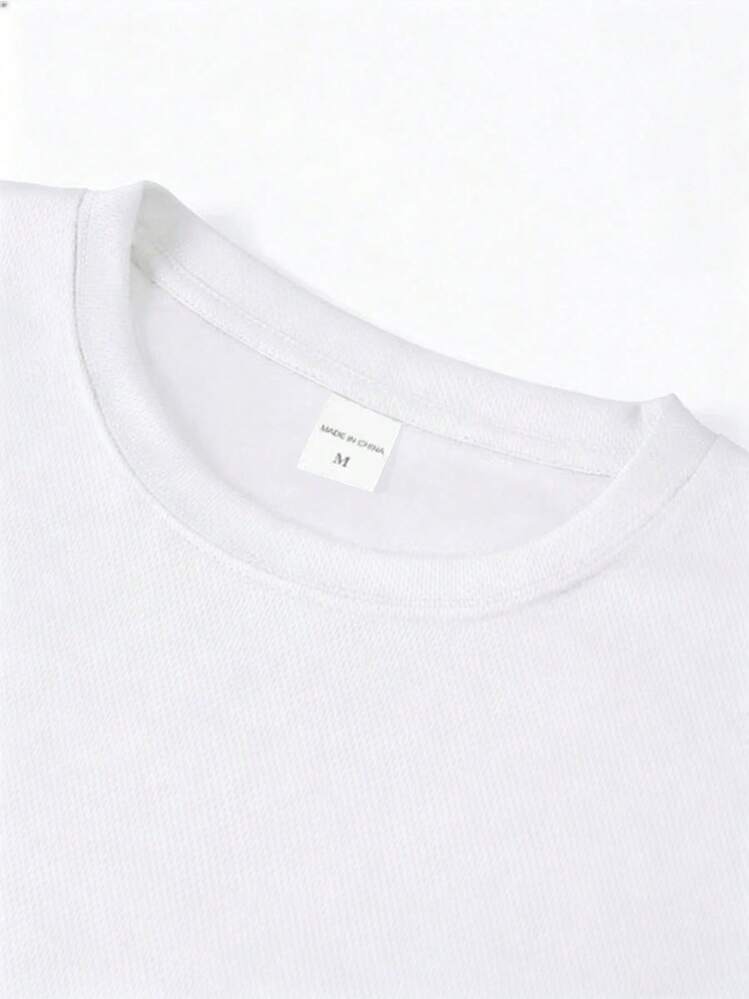 Camiseta de manga corta para hombre, moderna y casual, cómoda y transpirable, de tela de secado rápido, disponible enúltiples colores, adecuada para todas las estaciones, para uso di - Blanco - Añade 3