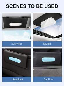 Sun Visor Tissue Box, Multifunctional Car Tissue Box, Storage Bag, Tissue Organizer Box, Universal Design, Easy To Access And Does Not Obstruct View. Used For Storing Tissues, Masks, Etc. A Must-Have Gift For Drivers. - A - View 6