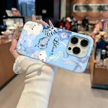 Tema oceánico de   azulfunda de teléfono Fundas compatibles con ,Apple,VIVO,OPPO,,, y Honor.Fabricadas en silicona TPU,ofrecen protección contra golpes y caídas. - Azul - Ver 2
