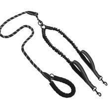 BVEOYPET 2pcs/Set Correa Doble 2-En-1 Sin Enredos Con Resorte Amortiguador De Impactos Y Mango Acolchado, Adecuada Para Caminar Y Correr Con 2 Perros - Multicolor - Ver 11