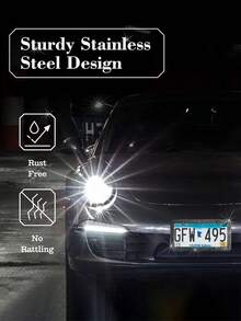 2pcs/1pc Shiny Rhinestone License Plate Frame - Sparkling Crystal Inlaid Stainless Steel, Shiny Screw Caps, Long-Lasting Shine, Unobstructed Design, Fashionable Diamond Car Accessories, Unisex - Style a - View 8