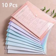 5件/10件 A4 透明塑膠文件夾，防水 PP 文件收納袋 - 適合學生考卷與辦公室整理 - 套裝 - 查看 8