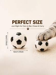 4pcs Cat Soccer Toys - Interactive Rolling Balls, Suitable For Kittens And Adult Cats, Lightweight And Durable, Indoor Entertainment, No Battery Required - Black and White - View 8