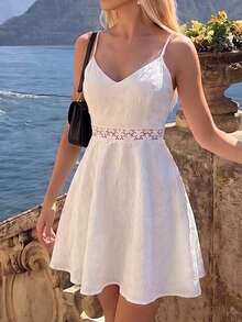 do para vacaciones de verano, atuendo para vacaciones para mujer, vestido de vacaciones, atuendo de playa para mujer, vestido elegante para fiestas, vestido versátil de uso diario para mujer - Blanco - Ver 7