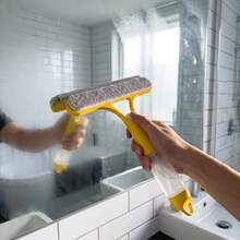 Three In One Window Cleaning Kit, Including Heavy-Duty Glass Scraper And Short Handle Professional Tools, Equipped With Wipers, Scrubbing Pads And Water Spray Guns, Suitable For Cleaning Tools On Windows, Glass Mirrors, Shower Doors And Tiles - 1pcs - View 2