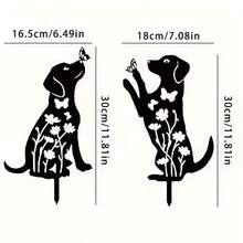 2pcs/Set Wrought Iron Garden Decor Ground Stakes, Animal Lawn Signs, Hollow Yard Ornaments & Crafts - Multiple Styles - View 12