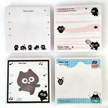 Black Cat Self-Adhesive Sticky Notes - Available In 1 Or 4 Packs, Perfect For Journaling, Planning And Organizing - Highly Appealing To Gothic Style Enthusiasts And Journaling Lovers - one-size - View 2