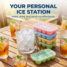 1/2/4pcs 8 Grids Plastic Ice Mold With Lid, Reusable Fruit & Beverage Ice Tray, Beer Refrigeration Tool, Suitable For Refrigerator Ice Maker In Kitchen, Restaurant,Bar - View 10