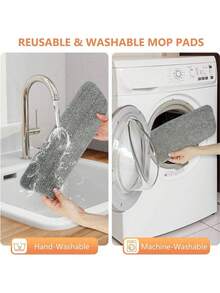 16.5 X 5.5 Inch Microfiber Spray Mop Pad, Reusable And Washable, Suitable For Mops, Ideal For Home, Kitchen And Commercial Floor Cleaning - Long Terms - View 6