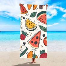 1pc Summer Fruit Beach Towel, Quick-Dry, Soft, Absorbent, High Color Fastness - Suitable For Beach, Travel, Camping And Summer Vacation - Machine Washable, Rectangular, Beach Accessory, Sports Beach Towel - Multicolor - View 47