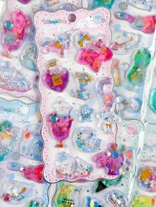 3D Water Stickers Japanese Cartoon Animal Water Stickers 3D Scrapbook DIY Journal Cute Stickers Stationery Decoration School Gift - Multicolor - View 12