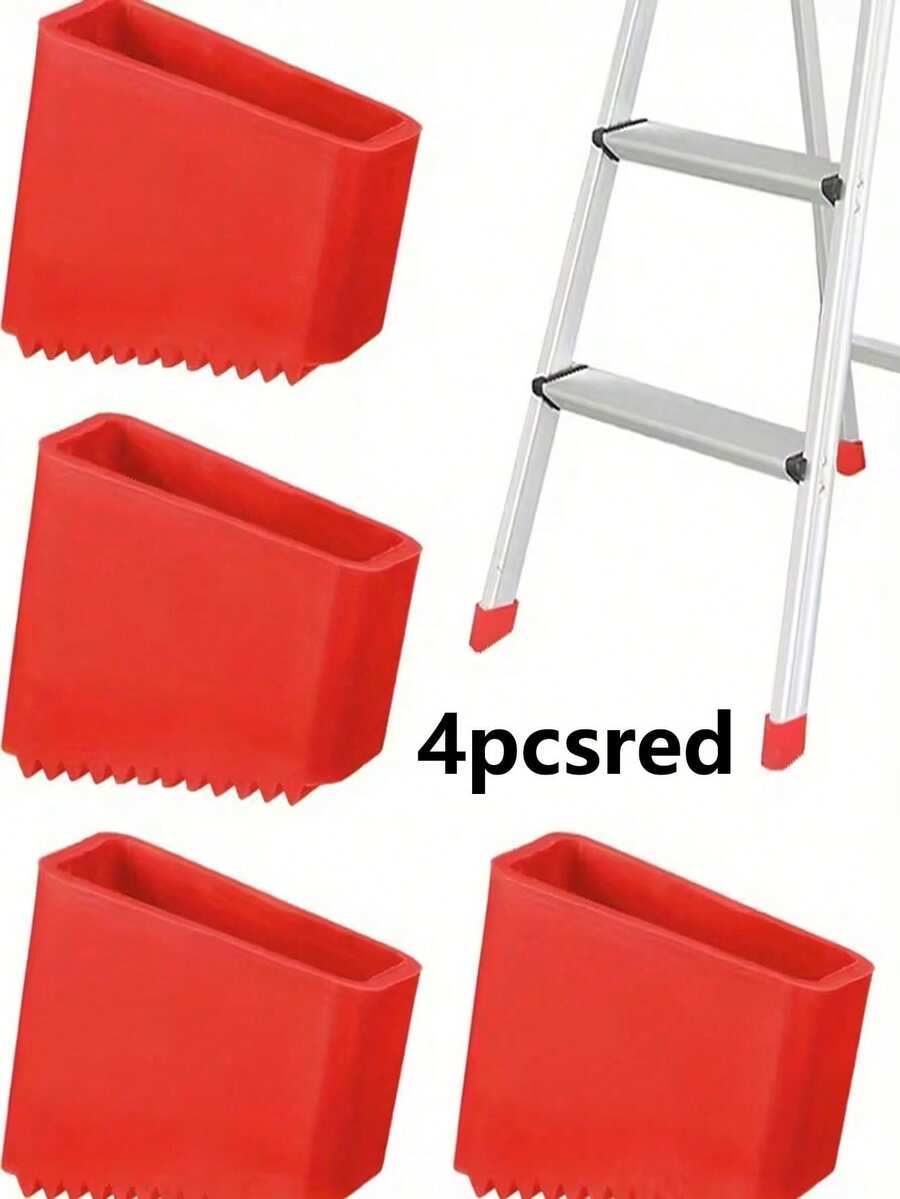 4pcs Heavy Duty Anti-Slip Rubber Ladder Feet Pads - Universal Ladder Safety Non-Slip Pads, Suitable For Telescopic Ladders, Durable, For Home And Industrial Use, Ladder Safety Accessories, Textured Non-Slip Surface, Secure Fit (Multiple Colors)