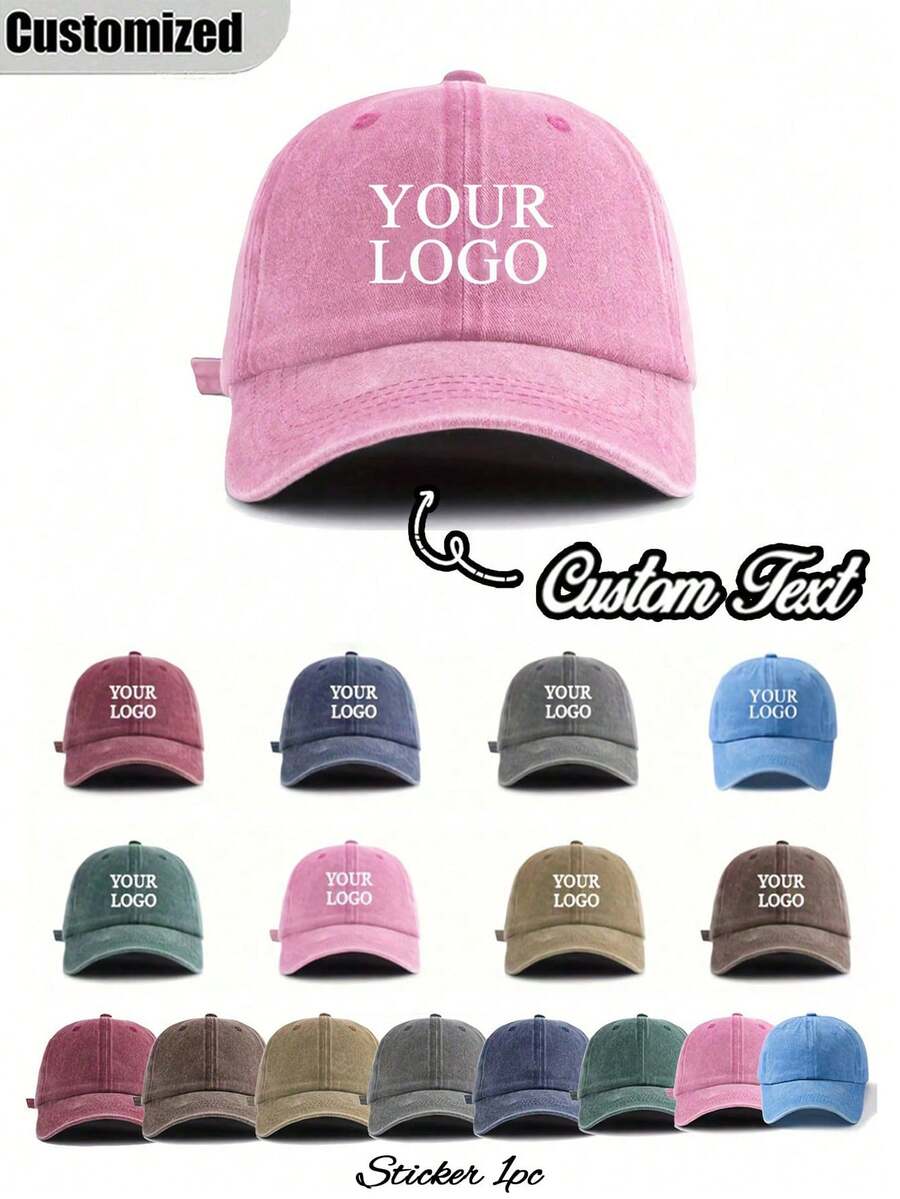 Customized Letter Print Baseball Cap - Unisex Lightweight Adjustable Buckle Hat, Personalized Logo, Urban Street Fashion, Father's Day Gift - Multicolor - View 1