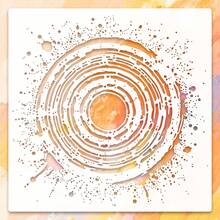 Abstrakte runde Kunstschablone, geeignet zum Malen, Scrapbooking, Collagenkunst und verschiedenen Heimdekorationsprojekten, einschließlich Möbeln, Flur, Boden und Kunsthandwerk. Diese wiederverwendbare Schablone ist perfekt für Leinwandmalerei, Fotos, Bilderrahmen und andere künstlerische Kreationen - E - Übersicht 12