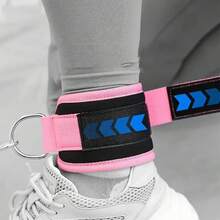Ankle Straps With Double D-Ring For Gym Workouts Glutes Legs Strength Training Fitness Pink Black Nylon Weight Equipment Weighted Belt Support Sports Safety Abductors - Black - View 3