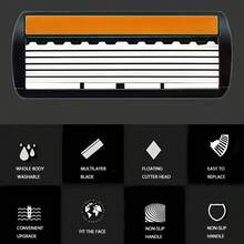 6-Layer Manual Razor Blade Beauty Tool With Trimmer, Replaceable Blades And Razor Holder, Personal Care And Gifts, 10 Occasions Perfect For Men's&Women's Grooming, Essential Tool For Daily Shaving - Multicolor - View 3