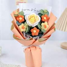 1 Peça Buquê de Flores em Forma de Coração Feito à Mão, Presente para o Dia dos Namorados, Aniversário, Presente para Amante, Mãe, Mulher - multicolorido - Visão 8