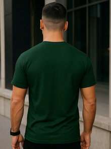 Original HPC POLO T-Shirt With Round Neck And Short Sleeves – Themed Graphic Design "HPC: London England Heritage" – 100% Cotton - 墨綠色 - 查看 3