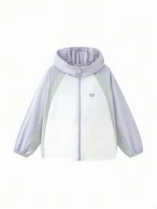mini bala UPF50+ Tween Girl Lightweight Sun Protection Jacket Breathable UV Coat - Pink Purple - View 4