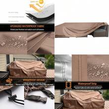 Funda impermeable para muebles de patio fundas para muebles de exterior resistente al agua juego de mesa de comedor y sillas resistente al agua tamaño grande de 110 pulgadas de largo x - café 420D - Ver 1